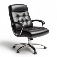 Elegant black office chair with a sleek design suitable for modern workspaces and home offices photo