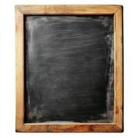 Blank chalkboard with a wooden frame ready for teaching or creative activities in a classroom setting photo