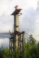 Historic support of Norsjoe ropeway in northern Sweden photo