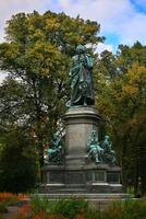 Statue of carl linnaeus in Humlegarden park in Stockholm, built in 1885 photo