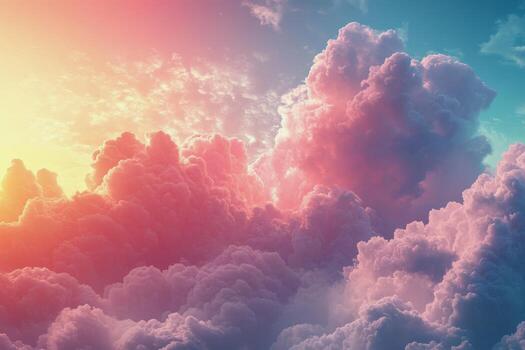 avión volador encima nubes durante puesta de sol con vibrante colores en el cielo foto