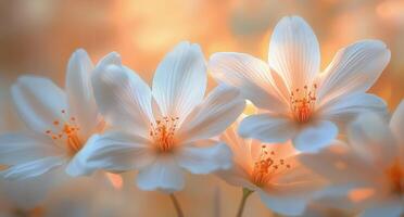 Blossoming cherry flowers capture the essence of spring in soft pastel hues photo