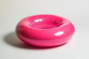 Bright pink inflatable ring designed for summer pool fun and recreational activities photo