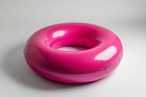 Bright pink inflatable ring designed for summer pool fun and recreational activities photo