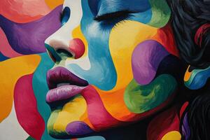 Colorful swirling abstract patterns create a vibrant visual experience in a contemporary artwork photo