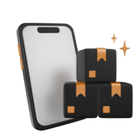 A smartphone with boxes on top of it png