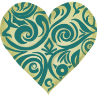 An abstract heart design featuring intricate swirls for romantic-themed projects. png
