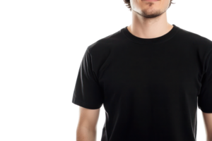 Man in Black T Shirt Mockup Apparel Clothing Design Style Fashion Casual Simple Blank Template png