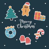 Festive Christmas Illustrations and Icons vector