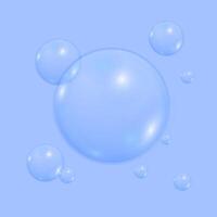 Beautiful Floating Bubbles on blue background vector