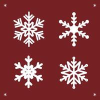 Beautiful Snowflakes on a Red Background vector