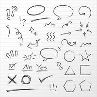 Sketches of Various Symbols and Shapes vector