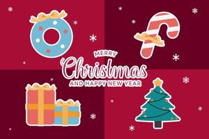 Merry Christmas and Happy New Year vector