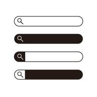 Simple Search Bars Design Set vector