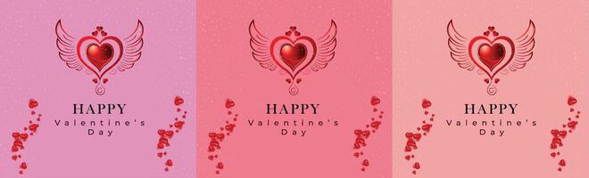 Set of valentine day background Design vector