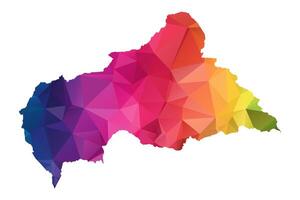 Abstract Polygon Map - illustration Low Poly Color Rainbow map of isolated. Illustration eps10. vector