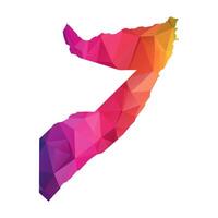 Abstract Polygon Map - illustration Low Poly Color Rainbow Somalia map of isolated. Illustration eps10. vector