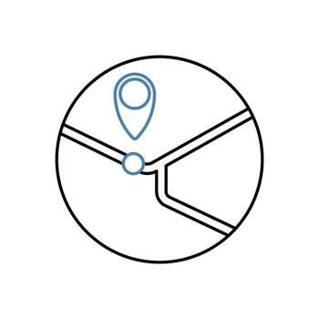 exact location concept line icon. Simple element illustration. exact location concept outline symbol design. vector