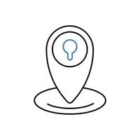 location concept line icon. Simple element illustration. location concept outline symbol design. vector