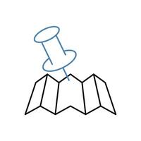 map pin concept line icon. Simple element illustration. map pin concept outline symbol design. vector