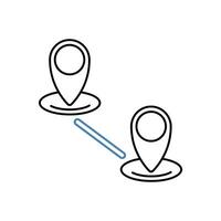 distance concept line icon. Simple element illustration. distance concept outline symbol design. vector