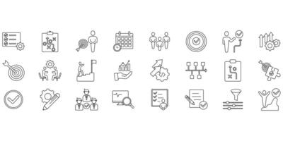 Action plan icons set. Set of editable stroke icons.Set of Action plan vector