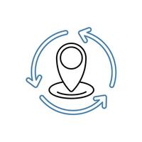 change location concept line icon. Simple element illustration. change location concept outline symbol design. vector