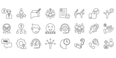 customer service icons set. Set of editable stroke icons.Set of customer service vector
