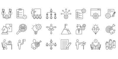 Business or organisation management icons set. Set of editable stroke icons.Set of Business or organisation management vector