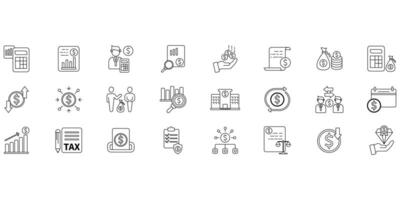 Accounting icons set. Set of editable stroke icons.Set of Accounting vector