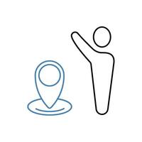 you are hereconcept line icon. Simple element illustration. you are here concept outline symbol design. vector