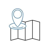 map concept line icon. Simple element illustration. map concept outline symbol design. vector