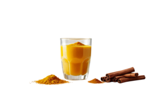 A velvety turmeric-infused drink dusted with cinnamon is pure liquid gold png