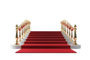 3D rendering of a red carpet event entrance design png
