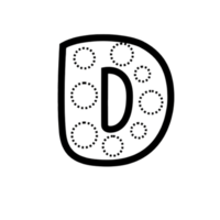 a black and white letter d with circles around it png