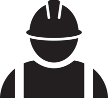 Construction worker icon Person profile avatar with helmet and jacket for graphic design, logo, web site, social media, ui illustration png
