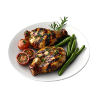 Grilled chicken with green beans and tomatoes png