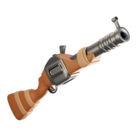 3d rendering adventure game icon concept. 3d render gun icon png