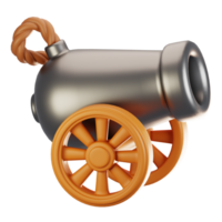 3d rendering adventure game icon concept. 3d render cannon icon png