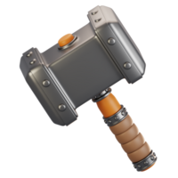 3d rendering adventure game icon concept. 3d render hammer icon png