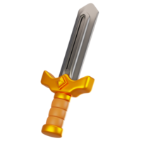 3d rendering adventure game icon concept. 3d render sword icon png