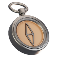 3d rendering adventure game icon concept. 3d render compass icon png