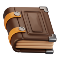 3d rendering adventure game icon concept. 3d render book icon png