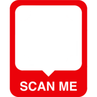 QR code red frame. Scan me png