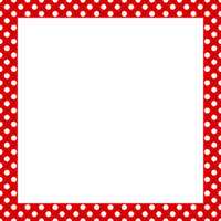 White dotted patterns on red square frame png