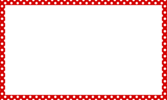 White dots patterns on red frame. Polka dots patterns rectangle frame. Dots seamless patterns background png