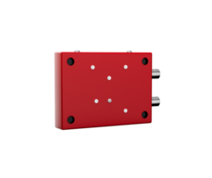 A Modern Rectangular Red Mini Vault Lock High quality 6 Lever Key Lock With 2 Bolts 3D Illustration png
