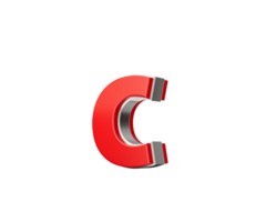Vibrant Red Small Letter c Gleams With Its Sleek Metallic Design With Sharp Edges 3D Illustration png