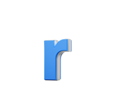Blue Small Letter r Alphabet r Gleams With Its Sleek Modern Design With Sharp Edges 3D Illustration png