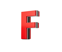 Vibrant Red Capital Letter F Gleams With Its Sleek Design Bold Font With Sharp Edges 3D Illustration png